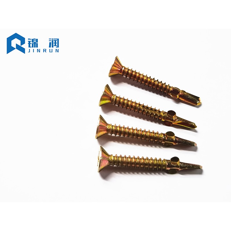 Flat Head Self Drilling Screw With Wings Cutting Thread