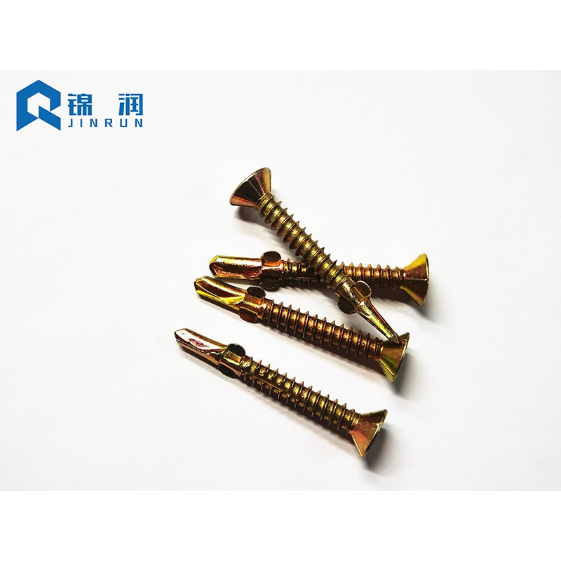 Flat Head Self Drilling Screw With Wings Cutting Thread