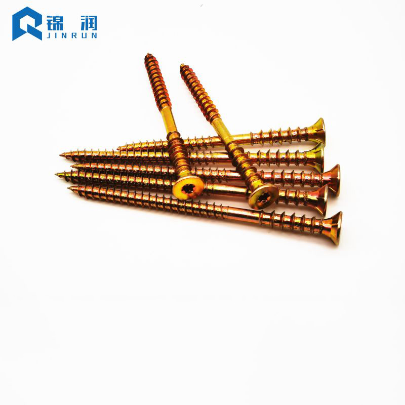 Torx Double Flat Head Chipboard Screws Full Thread Yellow Zinc Plated