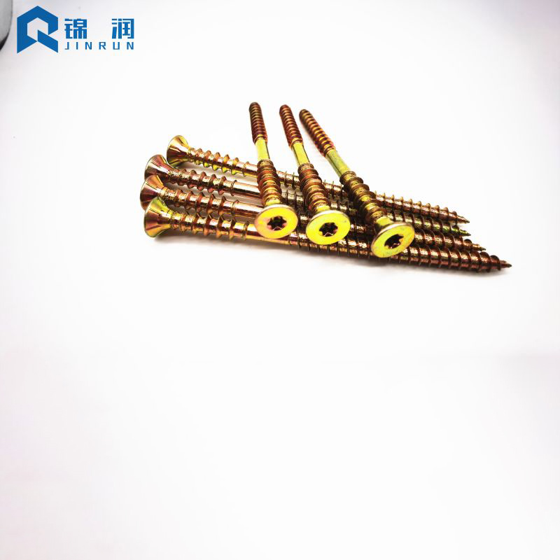 Torx Double Flat Head Chipboard Screws Full Thread Yellow Zinc Plated