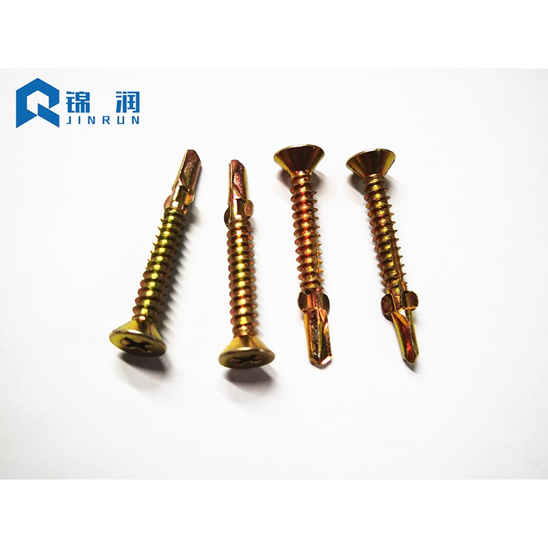 Flat Head Self Drilling Screw With Wings Cutting Thread
