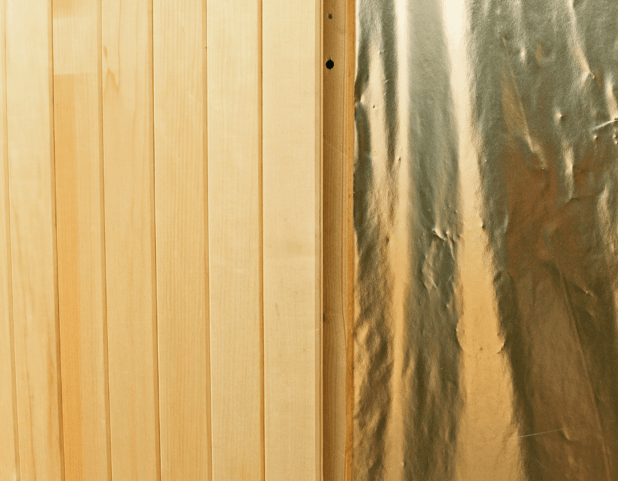 Aluminum foil in sauna construction